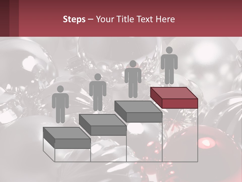 A Bunch Of Shiny Silver And Red Ornaments PowerPoint Template