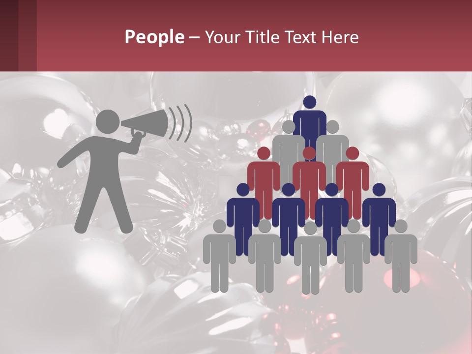 A Bunch Of Shiny Silver And Red Ornaments PowerPoint Template