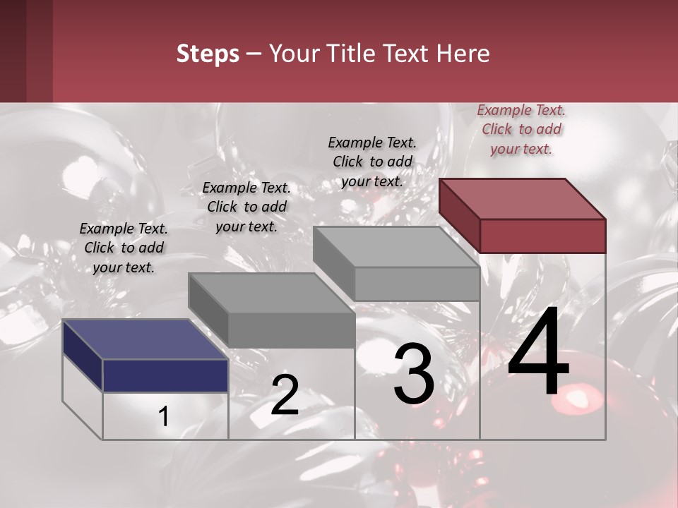 A Bunch Of Shiny Silver And Red Ornaments PowerPoint Template
