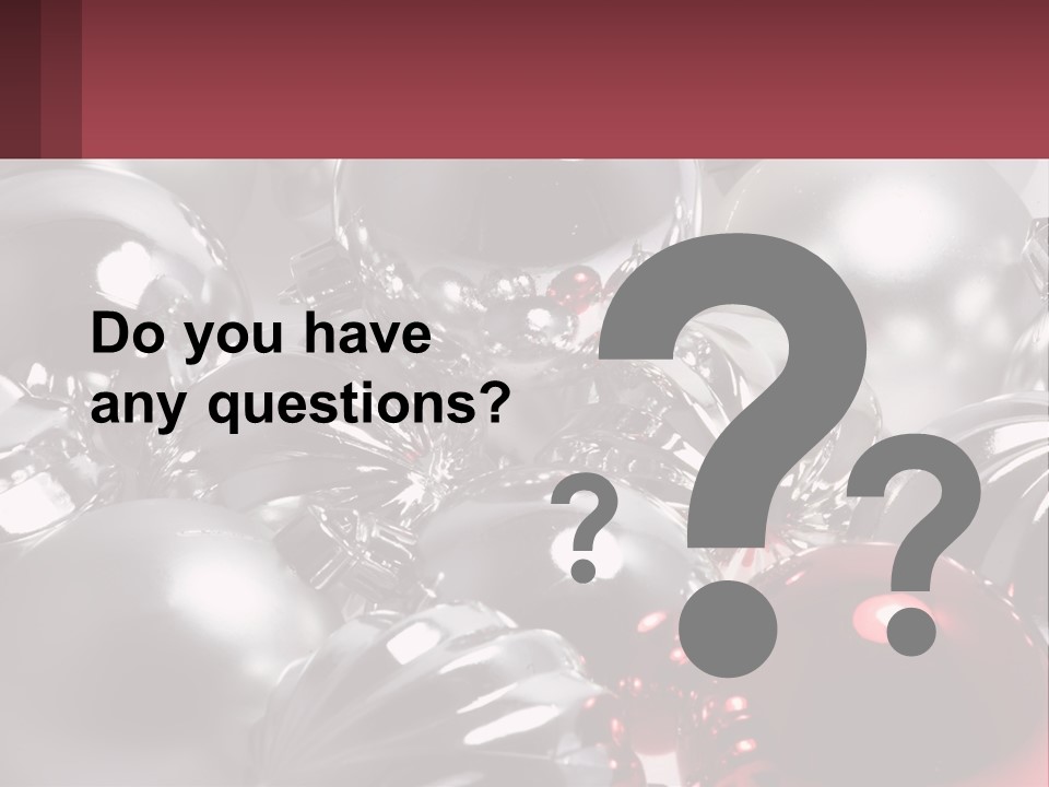 A Bunch Of Shiny Silver And Red Ornaments PowerPoint Template