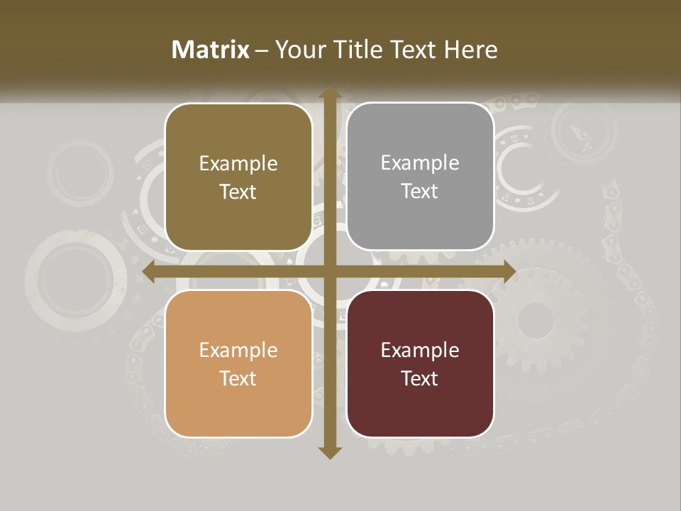 A Group Of Gears On A Black Background PowerPoint Template