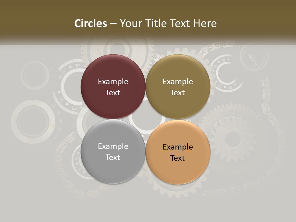 A Group Of Gears On A Black Background PowerPoint Template