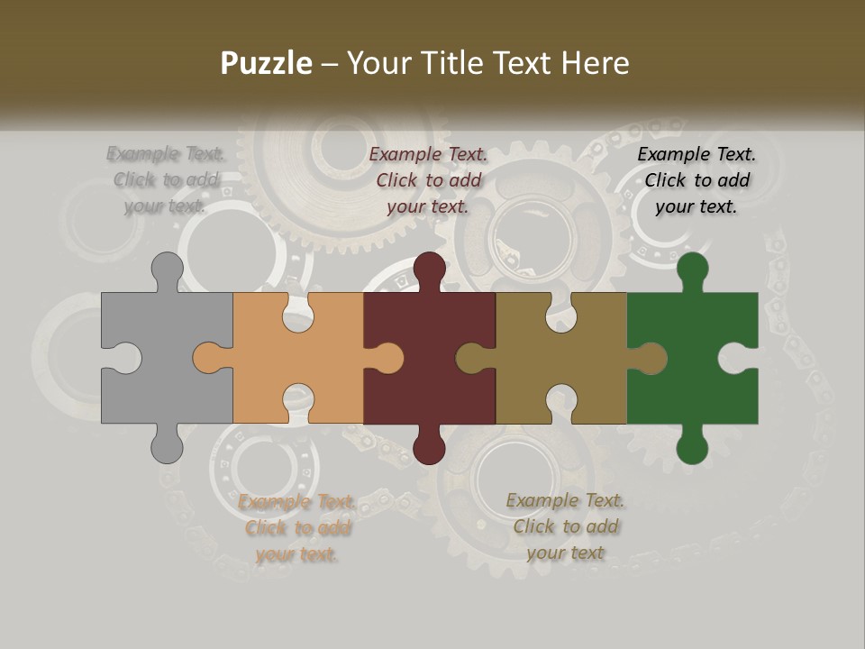 A Group Of Gears On A Black Background PowerPoint Template