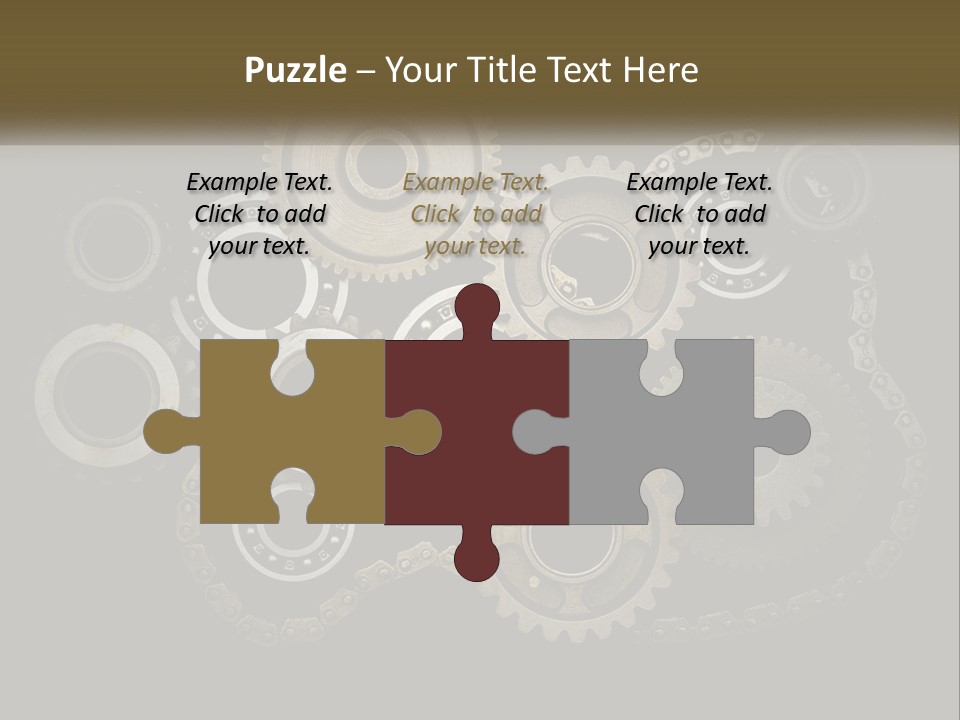 A Group Of Gears On A Black Background PowerPoint Template