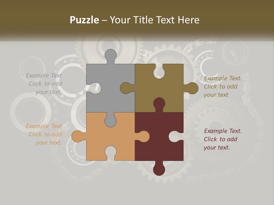 A Group Of Gears On A Black Background PowerPoint Template