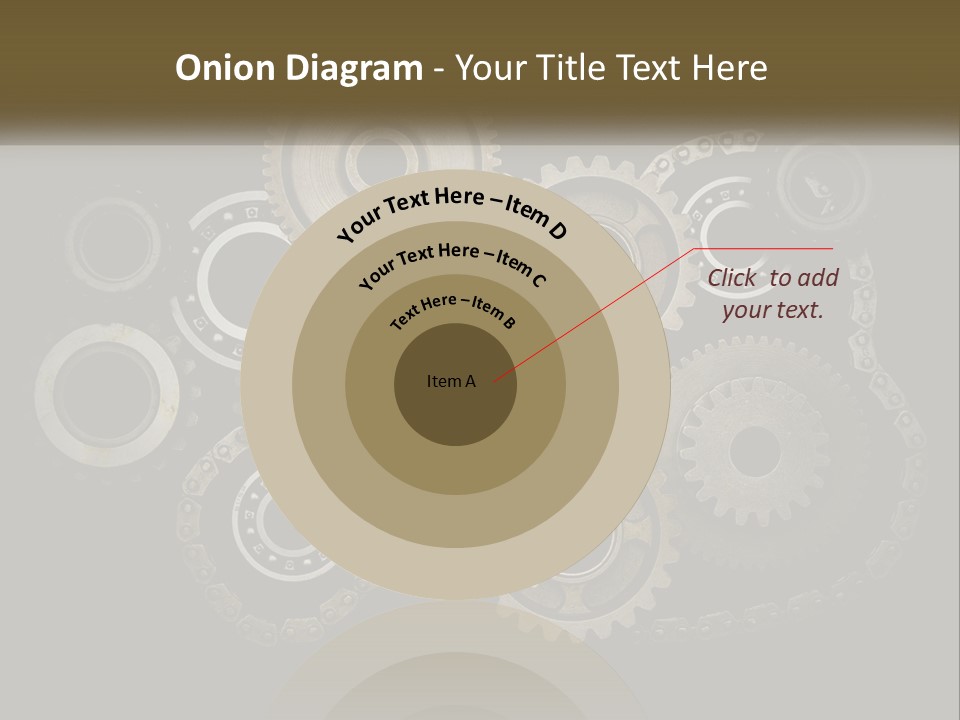A Group Of Gears On A Black Background PowerPoint Template
