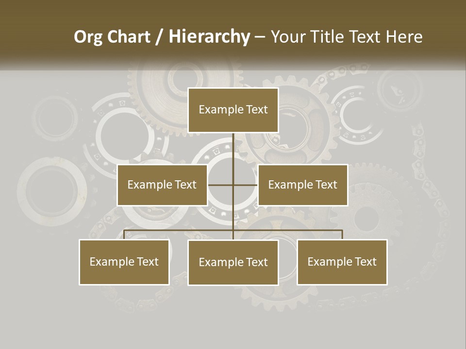 A Group Of Gears On A Black Background PowerPoint Template
