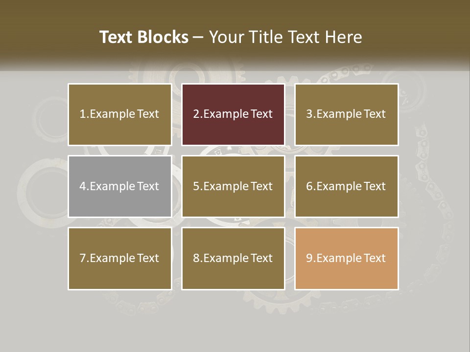 A Group Of Gears On A Black Background PowerPoint Template