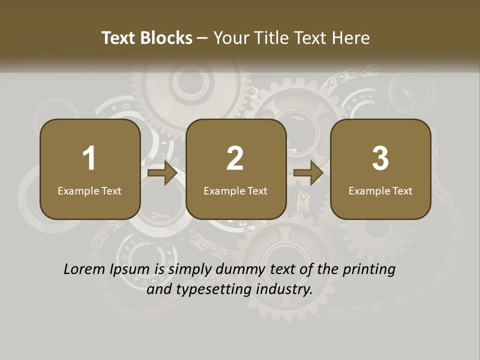 A Group Of Gears On A Black Background PowerPoint Template