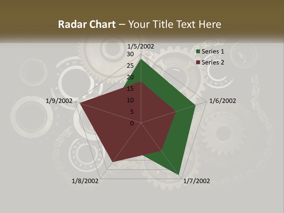 A Group Of Gears On A Black Background PowerPoint Template