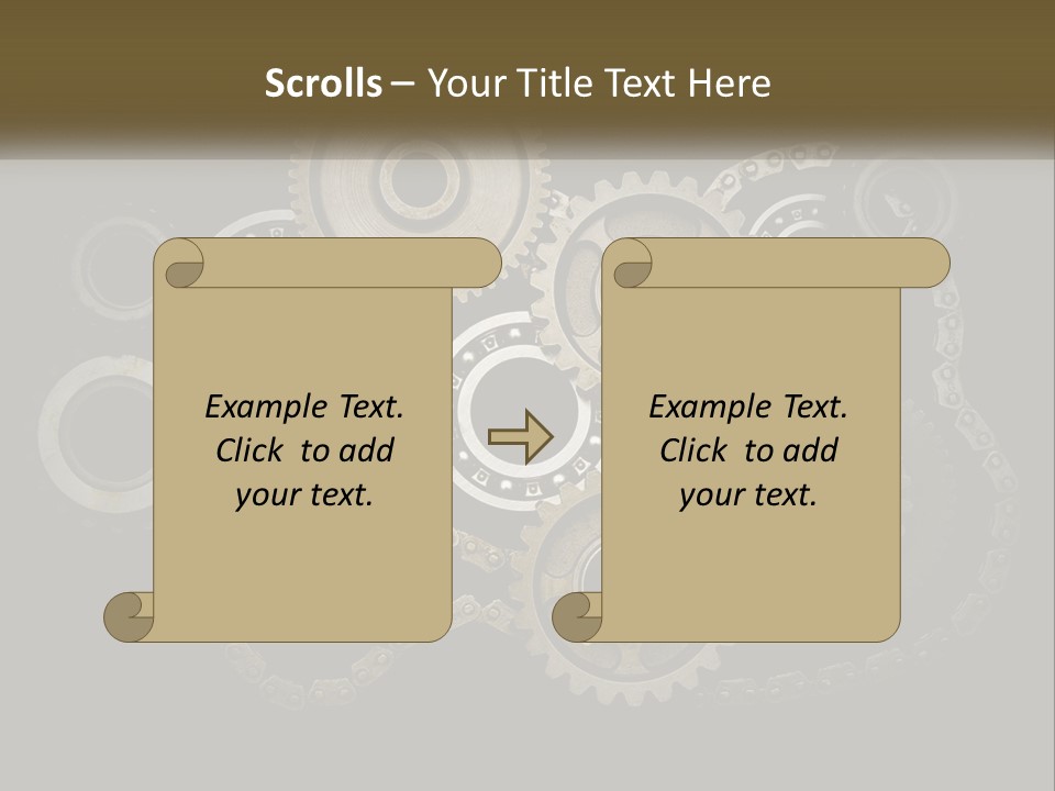 A Group Of Gears On A Black Background PowerPoint Template