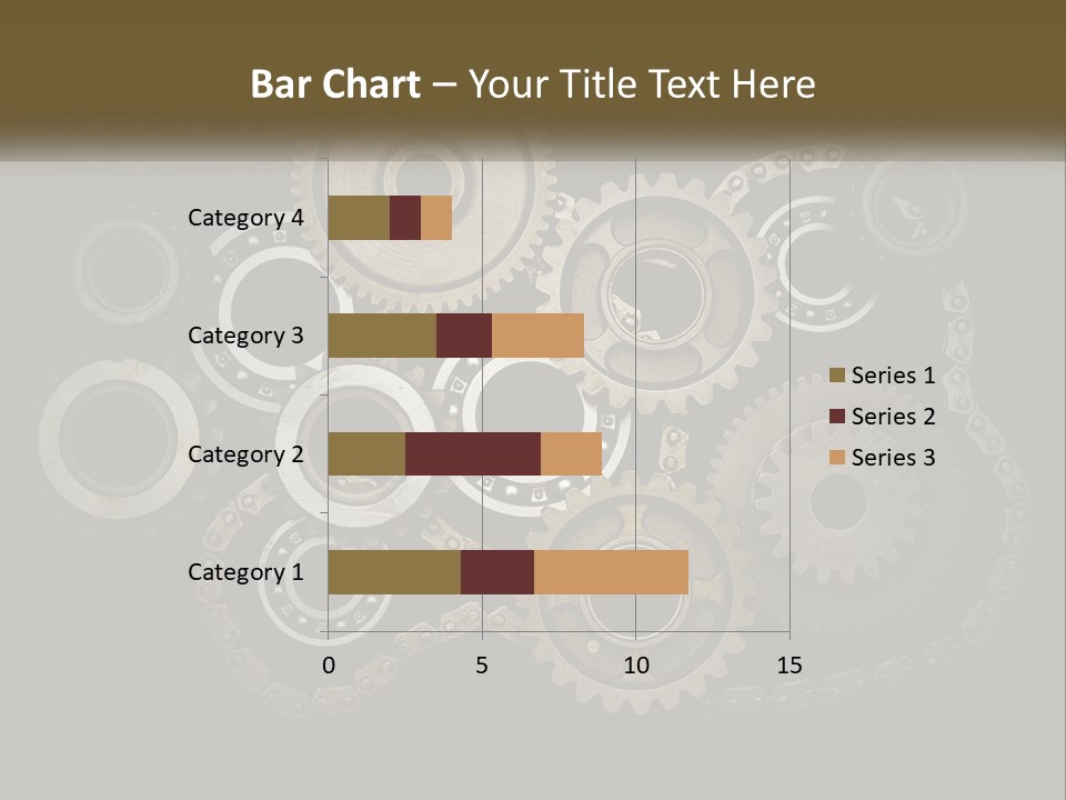 A Group Of Gears On A Black Background PowerPoint Template