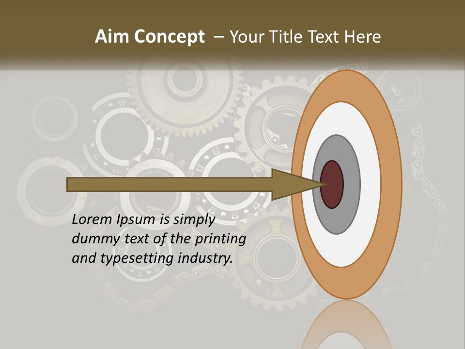 A Group Of Gears On A Black Background PowerPoint Template