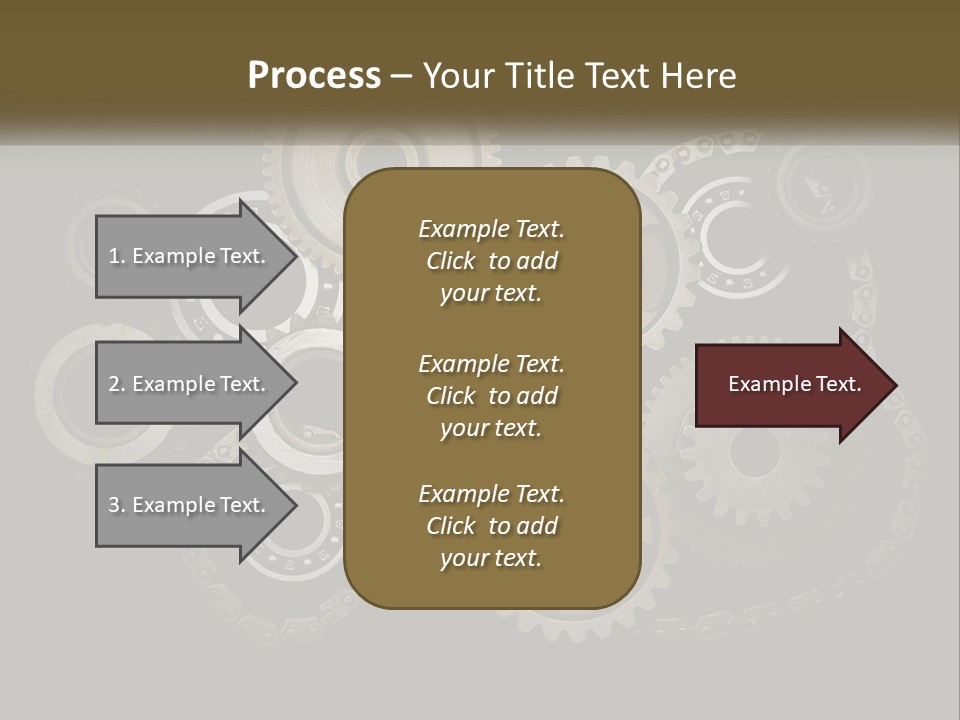 A Group Of Gears On A Black Background PowerPoint Template
