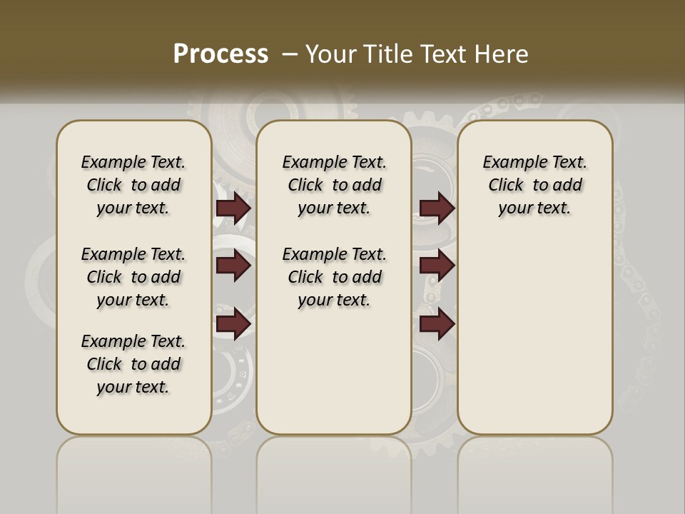 A Group Of Gears On A Black Background PowerPoint Template