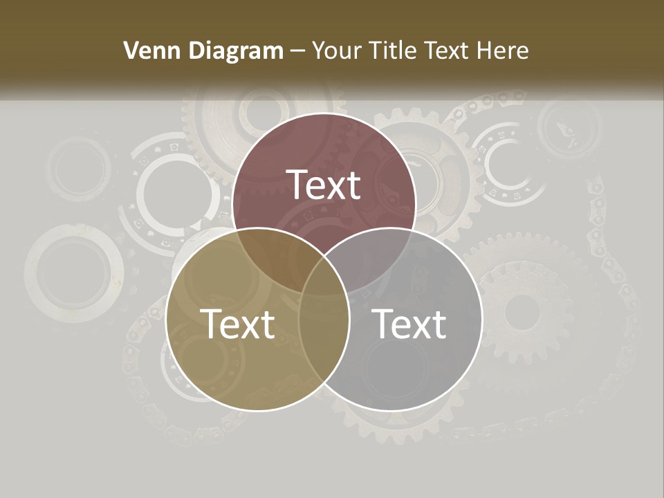 A Group Of Gears On A Black Background PowerPoint Template