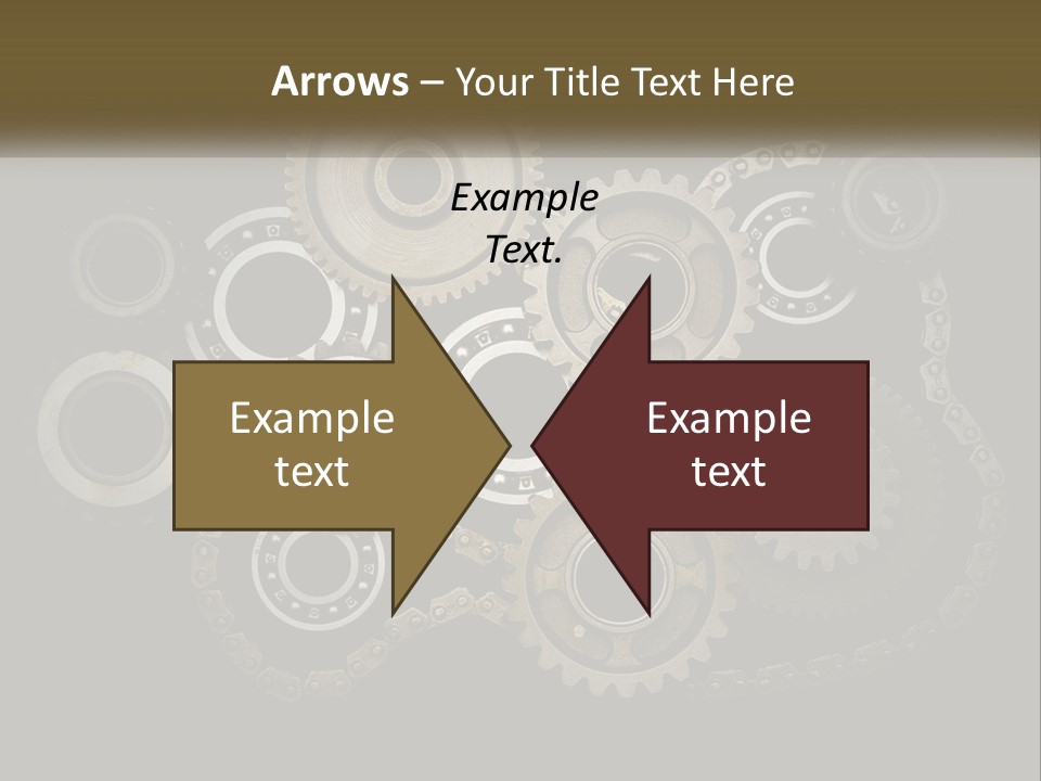 A Group Of Gears On A Black Background PowerPoint Template