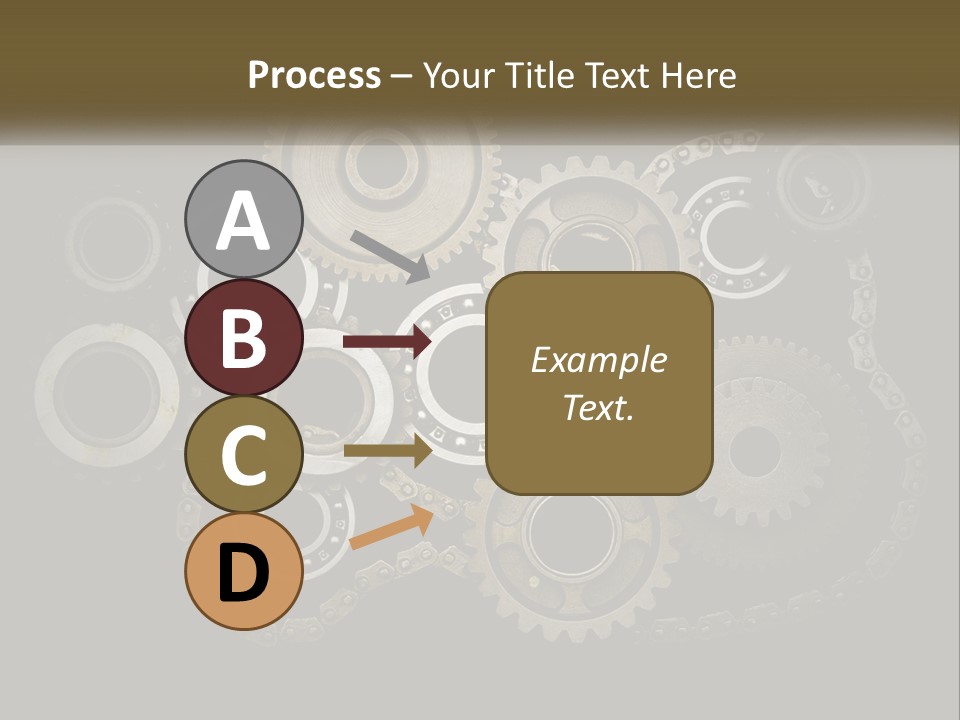 A Group Of Gears On A Black Background PowerPoint Template