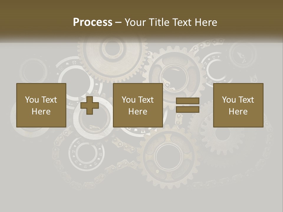 A Group Of Gears On A Black Background PowerPoint Template