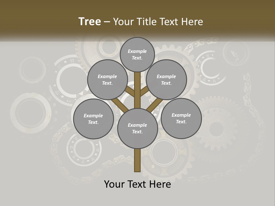 A Group Of Gears On A Black Background PowerPoint Template