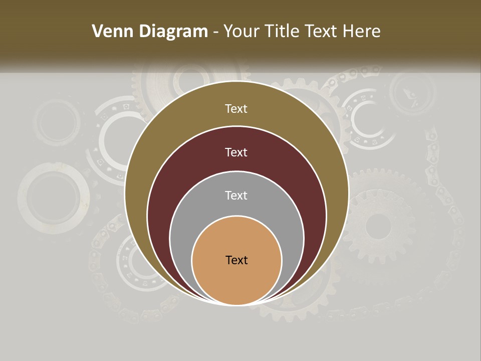 A Group Of Gears On A Black Background PowerPoint Template