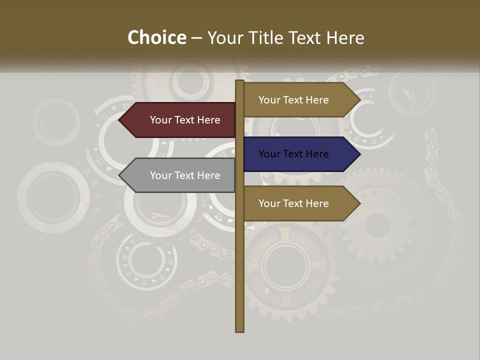 A Group Of Gears On A Black Background PowerPoint Template