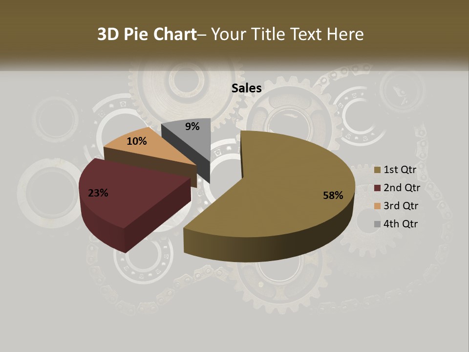 A Group Of Gears On A Black Background PowerPoint Template