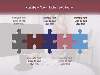 A Man And Woman Sitting In Front Of A Computer Screen PowerPoint Template