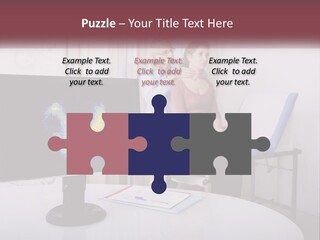 A Man And Woman Sitting In Front Of A Computer Screen PowerPoint Template