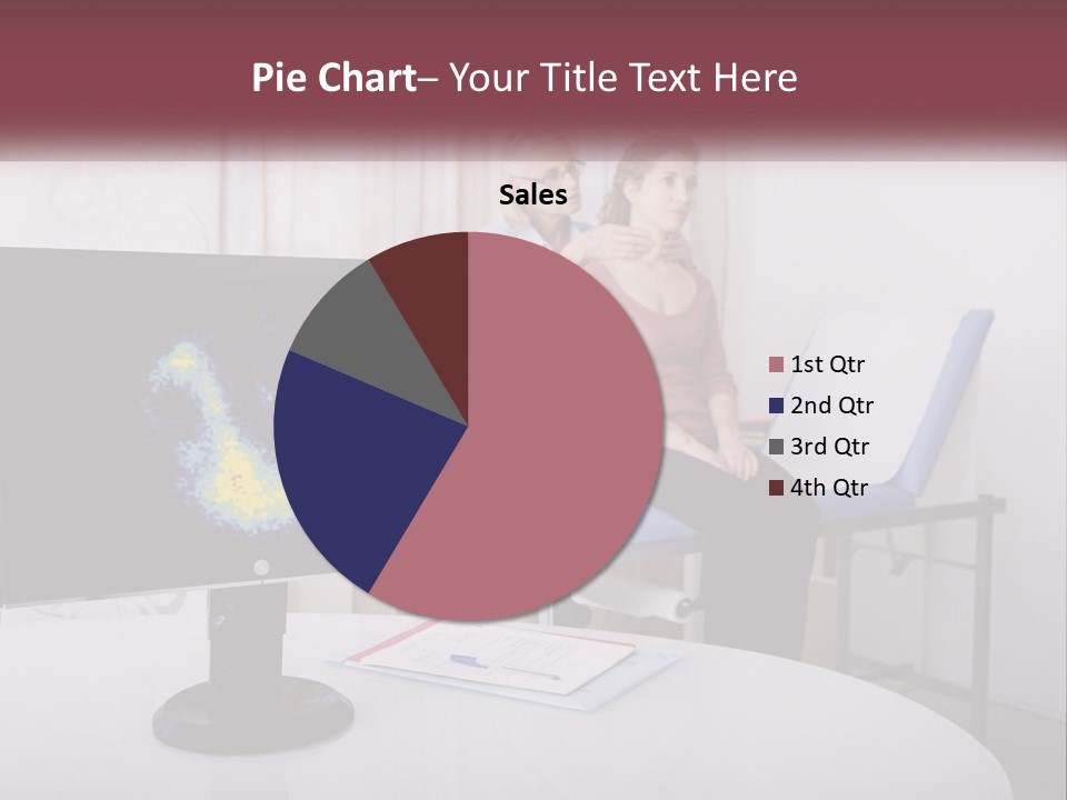 A Man And Woman Sitting In Front Of A Computer Screen PowerPoint Template