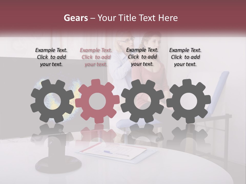 A Man And Woman Sitting In Front Of A Computer Screen PowerPoint Template