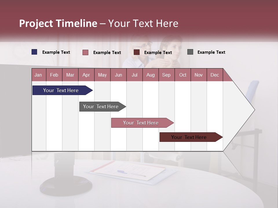 A Man And Woman Sitting In Front Of A Computer Screen PowerPoint Template