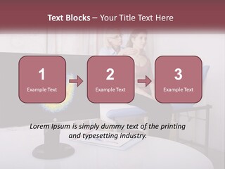 A Man And Woman Sitting In Front Of A Computer Screen PowerPoint Template