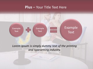 A Man And Woman Sitting In Front Of A Computer Screen PowerPoint Template