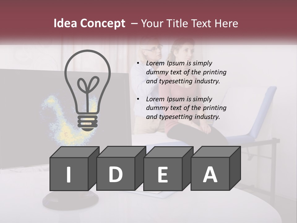 A Man And Woman Sitting In Front Of A Computer Screen PowerPoint Template