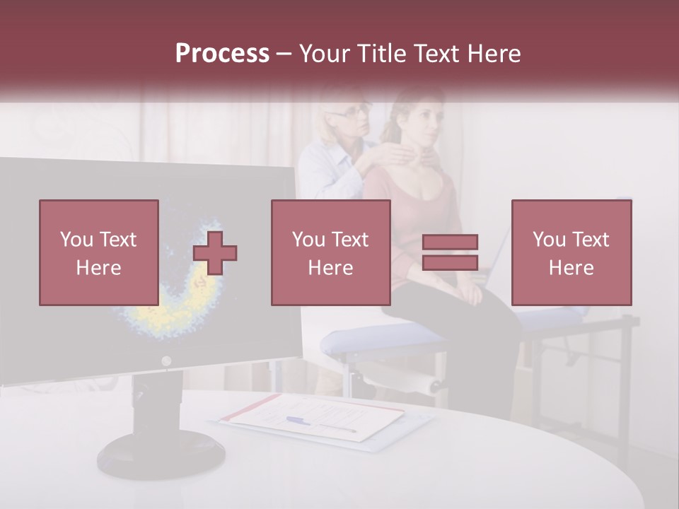 A Man And Woman Sitting In Front Of A Computer Screen PowerPoint Template