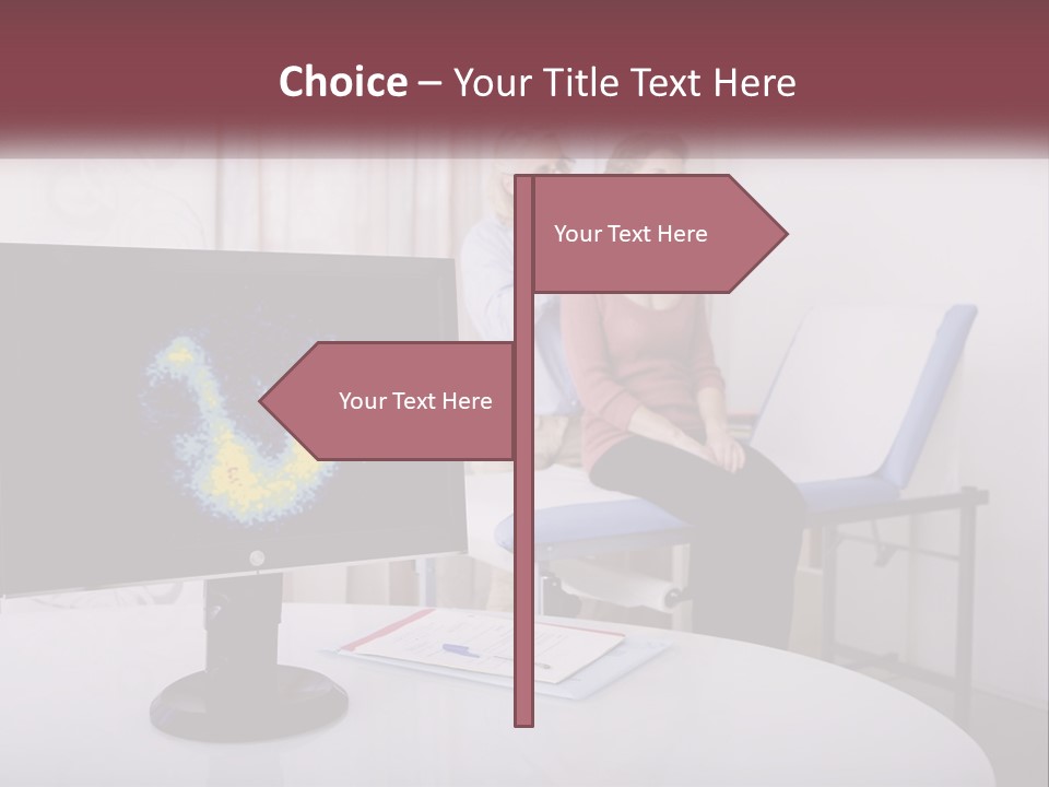 A Man And Woman Sitting In Front Of A Computer Screen PowerPoint Template
