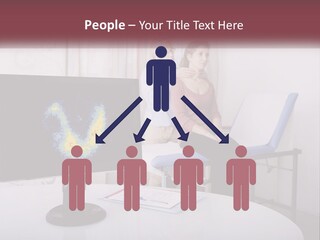 A Man And Woman Sitting In Front Of A Computer Screen PowerPoint Template