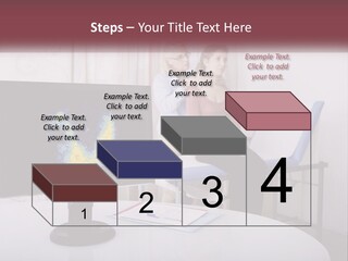 A Man And Woman Sitting In Front Of A Computer Screen PowerPoint Template