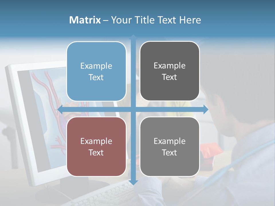 A Man And Woman Looking At A Computer Screen PowerPoint Template