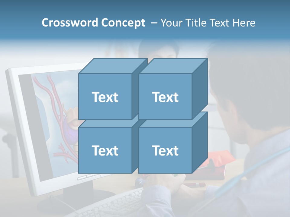 A Man And Woman Looking At A Computer Screen PowerPoint Template