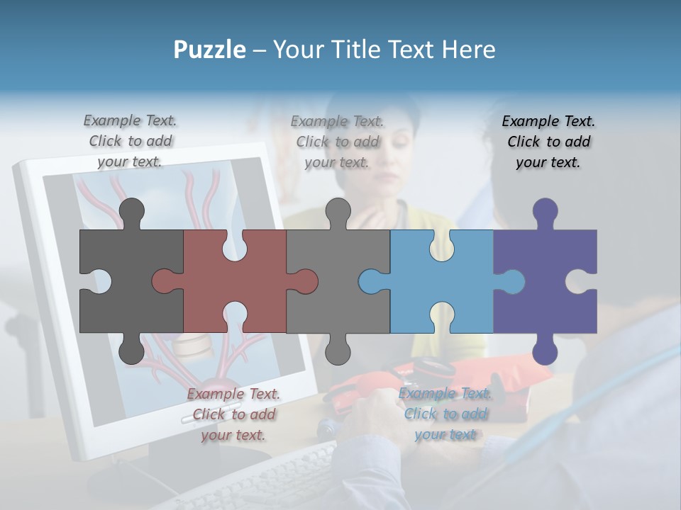 A Man And Woman Looking At A Computer Screen PowerPoint Template