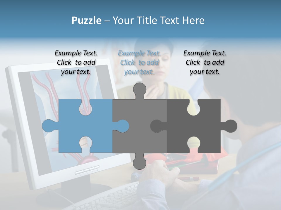 A Man And Woman Looking At A Computer Screen PowerPoint Template