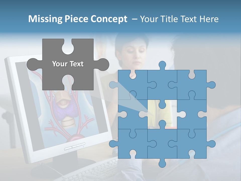 A Man And Woman Looking At A Computer Screen PowerPoint Template