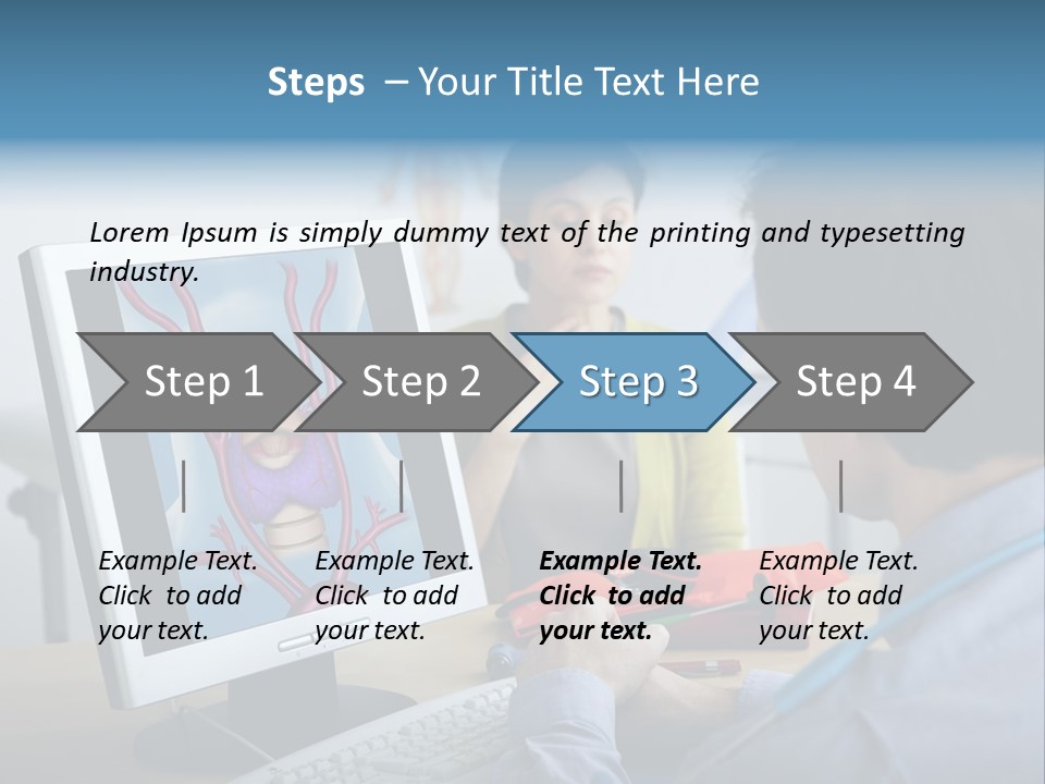 A Man And Woman Looking At A Computer Screen PowerPoint Template