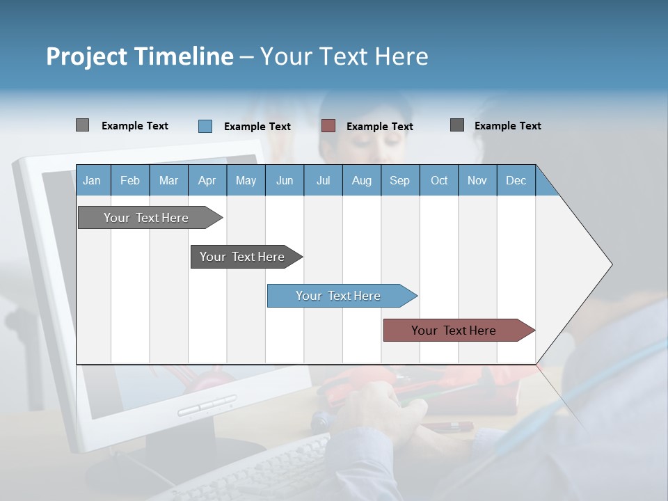 A Man And Woman Looking At A Computer Screen PowerPoint Template