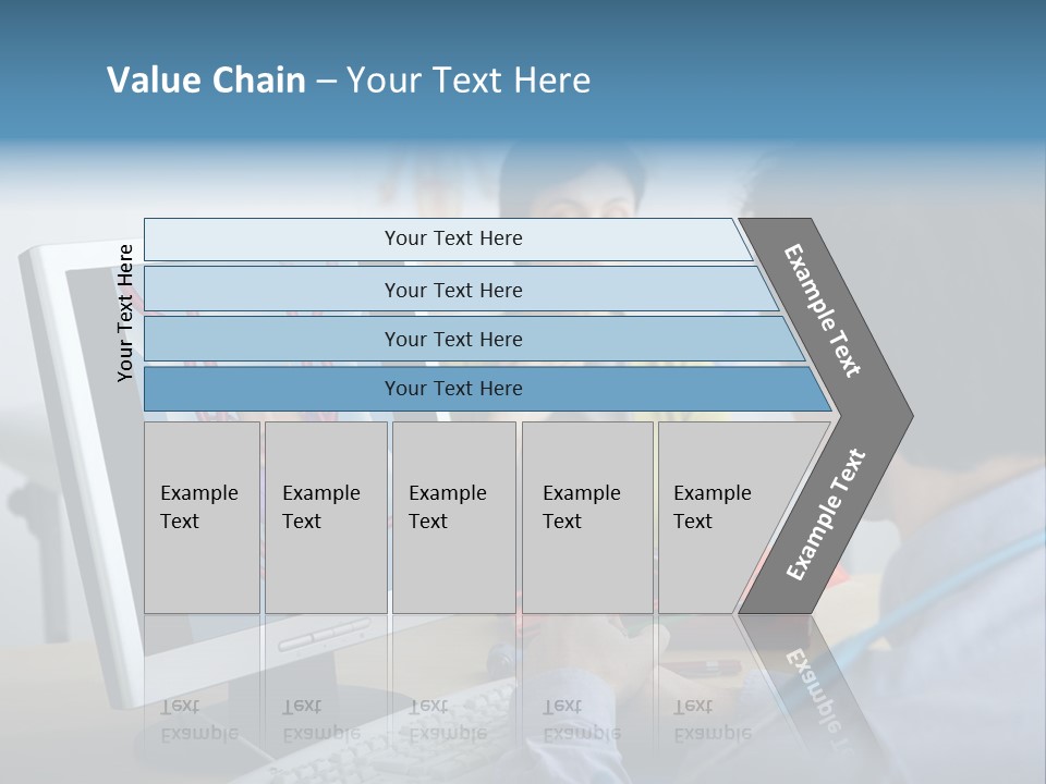 A Man And Woman Looking At A Computer Screen PowerPoint Template