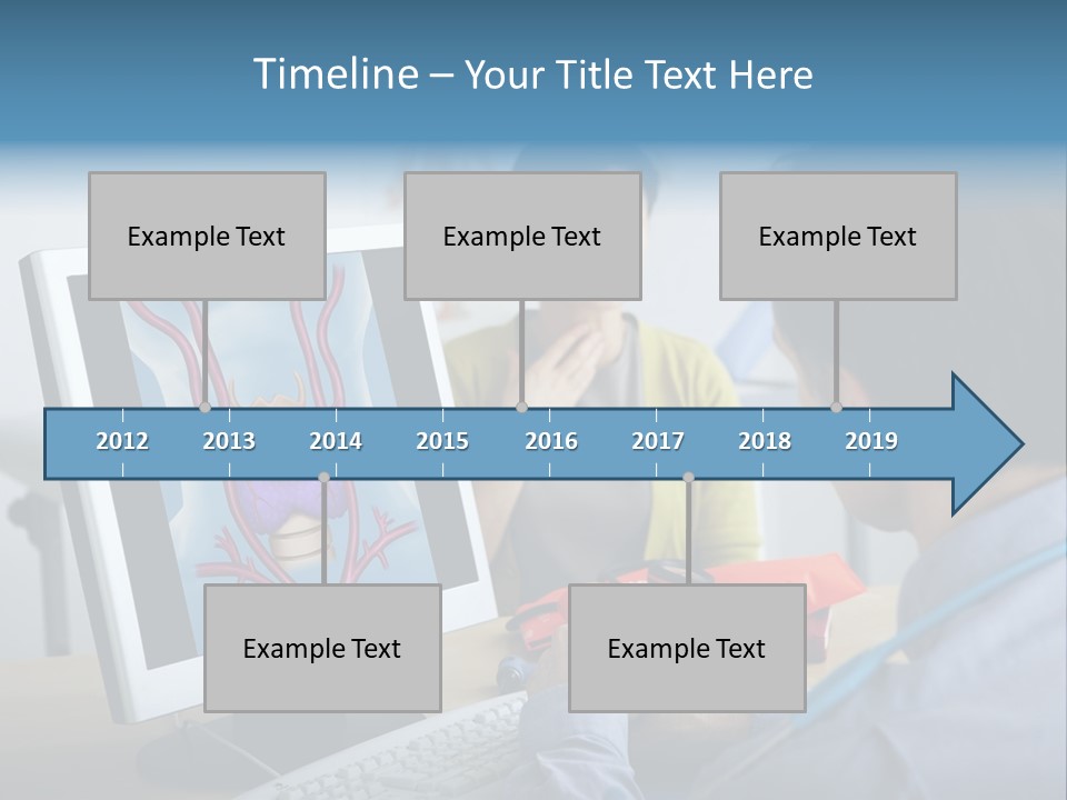 A Man And Woman Looking At A Computer Screen PowerPoint Template