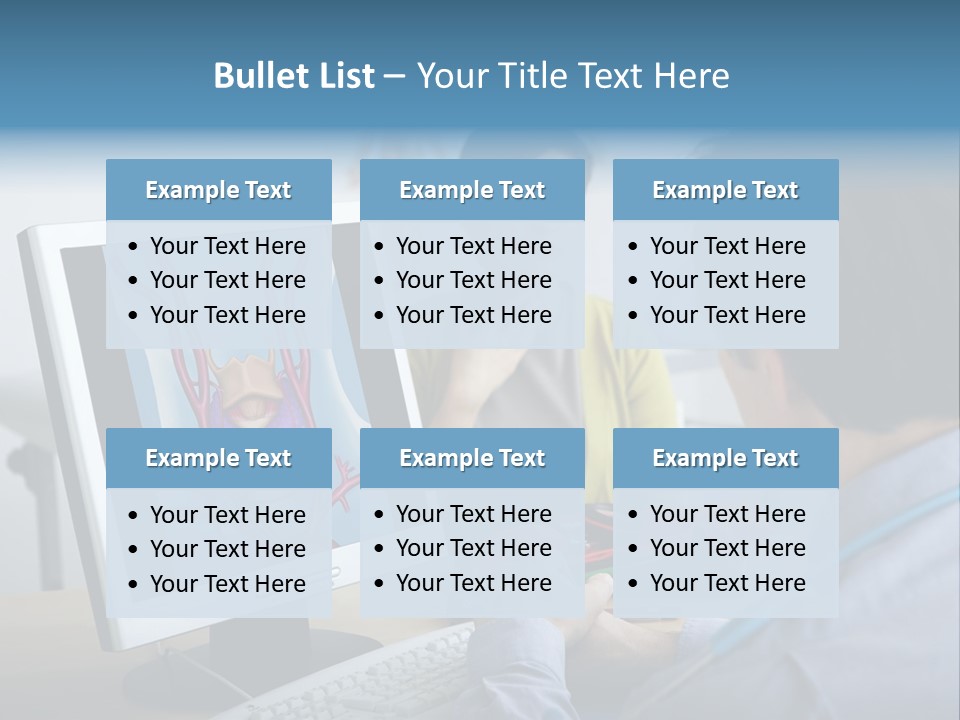 A Man And Woman Looking At A Computer Screen PowerPoint Template