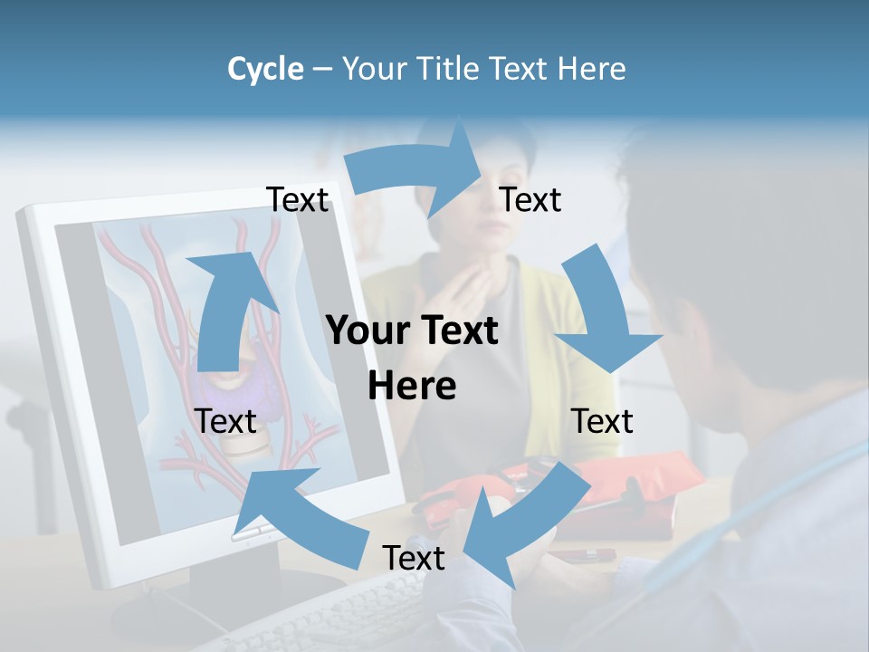 A Man And Woman Looking At A Computer Screen PowerPoint Template